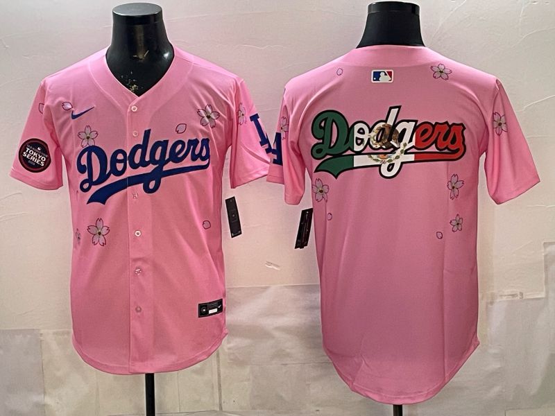 Men Nike 2026 Los Angeles Dodgers Blank Pink Sakura Edition Game MLB Jersey 006->los angeles dodgers->MLB Jersey